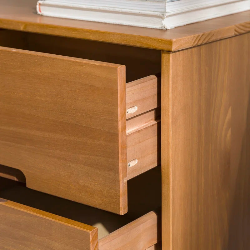 Mags Solid Wood Groove 2-Drawer Nightstand