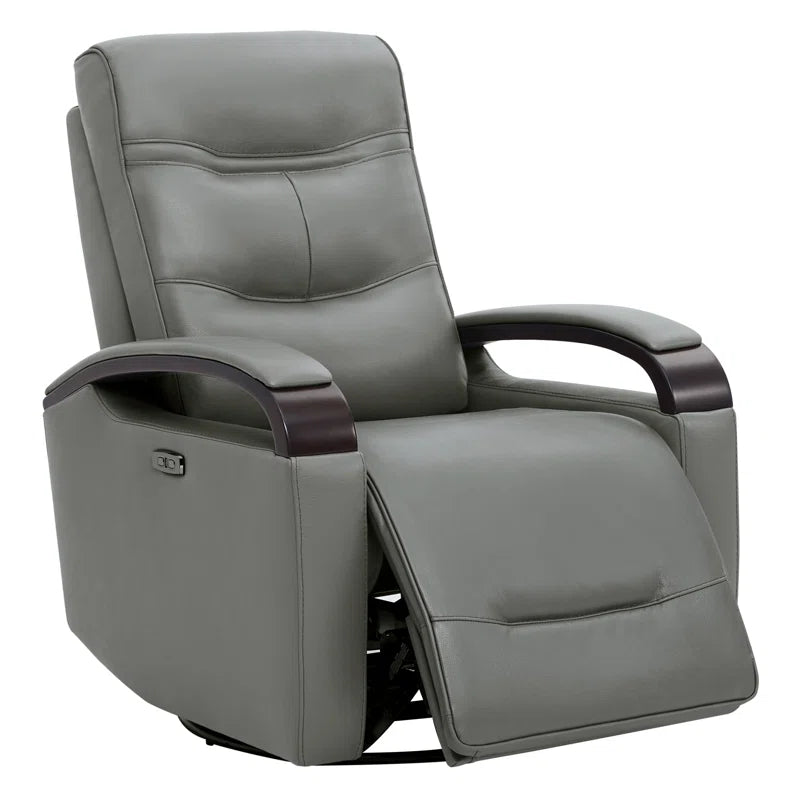 Elvina Genuine Leather Swivel Power Recliner