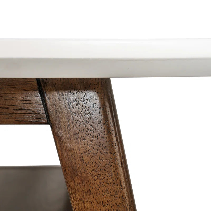 Parker Modern Coffee Table with Open Shelf & White Top