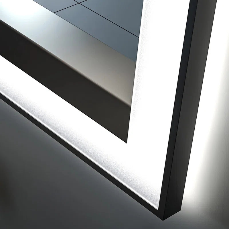 Aevar Super Bright Front & Back LED Lighted Anti-Fog Aluminum Alloy Framed Tempered Glass Bathroom/Vanity Mirror with ETL & 3-Year Warranty