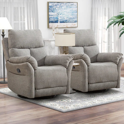 Henriane 33.5'' Wide Modern and Upholstered Manual Swivel and Rocker Standard Recliner (Set of 2)