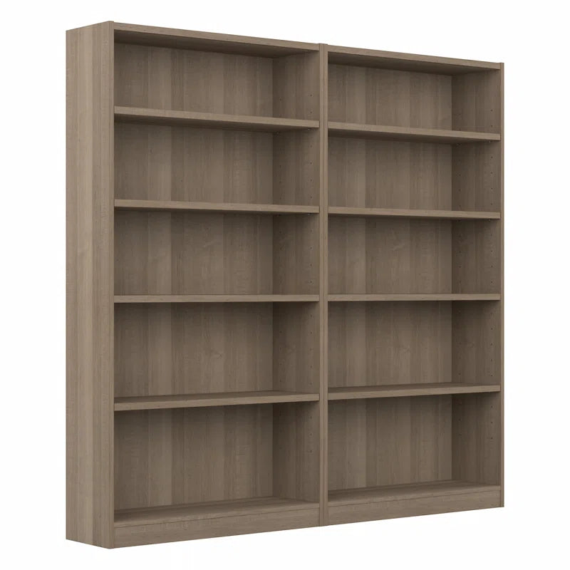 Doyno Tall 5 Shelf Bookcase - Set of 2, Storage and Display Bookshelves for Home Office and Living Room