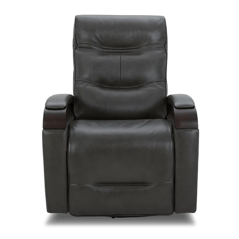 Elvina Genuine Leather Swivel Power Recliner