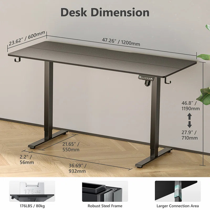 Essential Standing Desk Max – Adjustable Height Home Office Desk