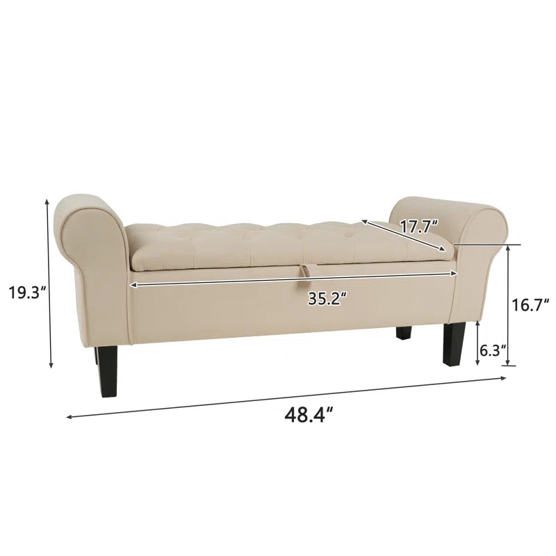 Jillia Velvet Upholstered Storage Bench