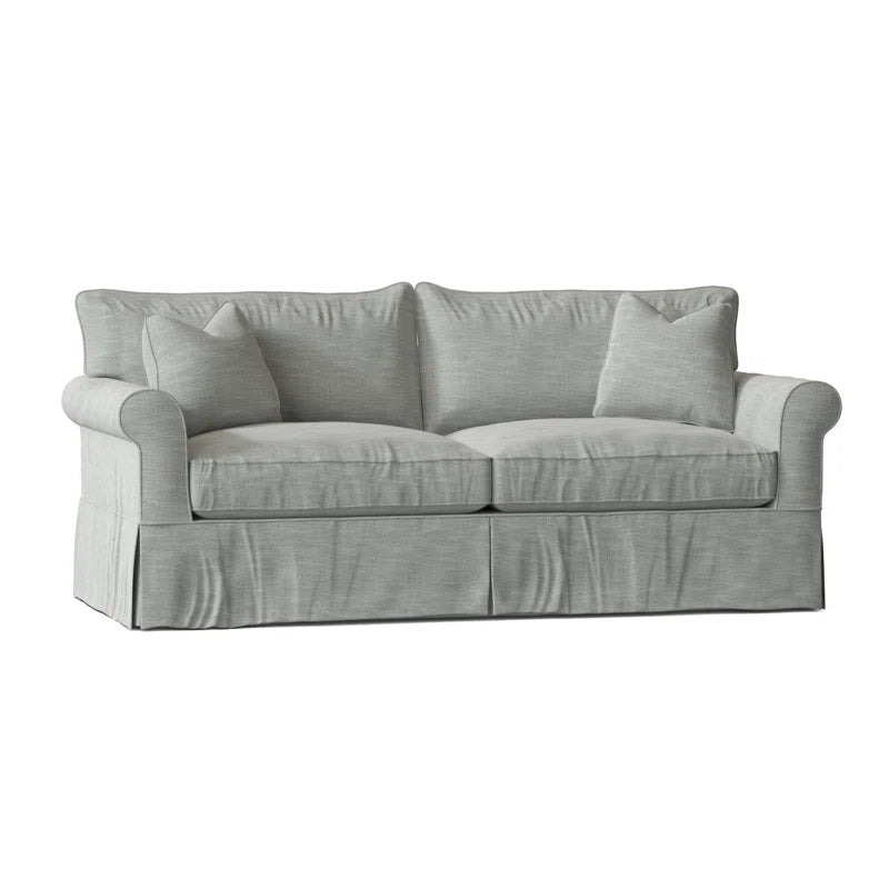Amari 84" Rolled Arm Slipcovered Sleeper Sofa with Reversible Cushions