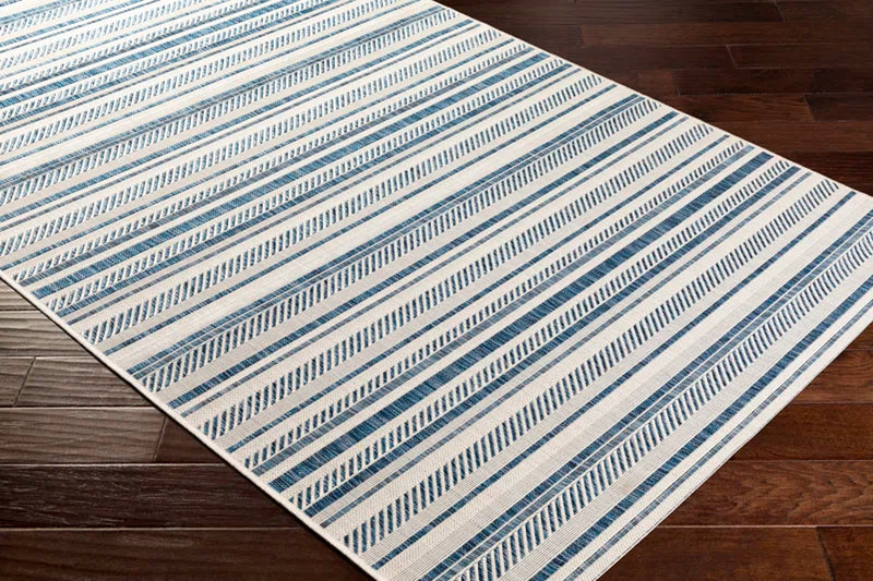 Bellino Striped Denim Indoor/Outdoor Area Rug
