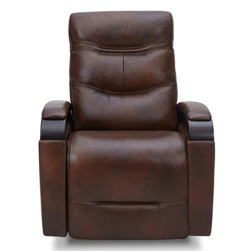 Elvina Genuine Leather Swivel Power Recliner