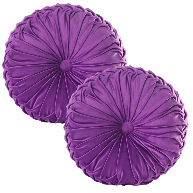 Echo Buttons Velvet Reversible Throw Pillow