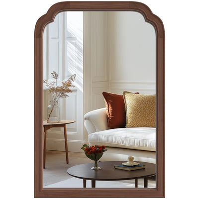 Ancalin Wood Accent Wall Mirror for Bathroom Bedroom Decorative Mirror