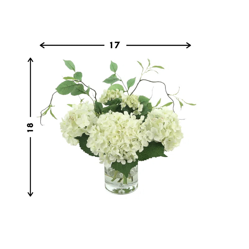 Izora Polysilk Hydrangea Arrangement in Vase