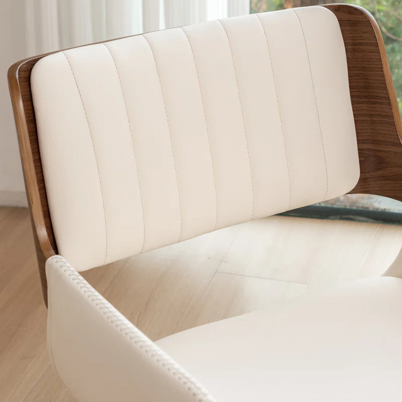 Faux Leather Upholstered Swivel Dining Armchair