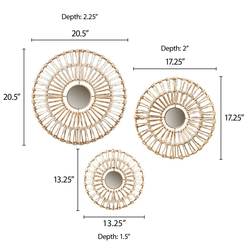Pablo 3-Piece Mirrored Wall Décor Set