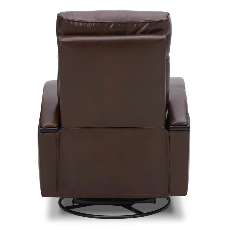 Elvina Genuine Leather Swivel Power Recliner