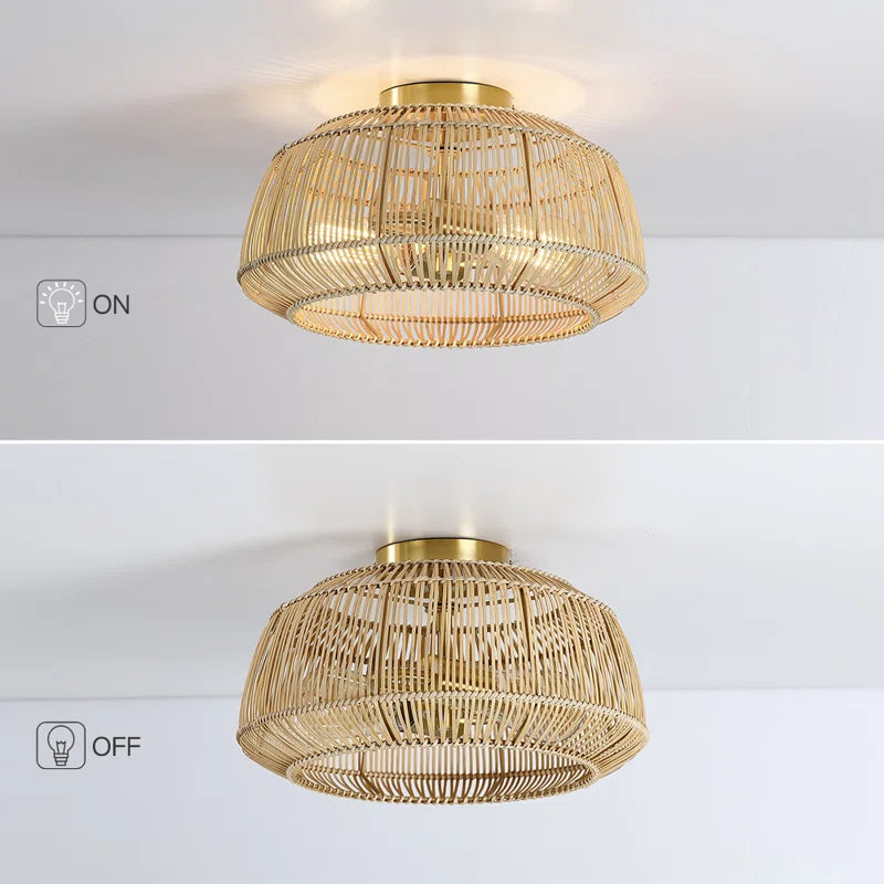 Tamil Rattan Semi Flush Mount
