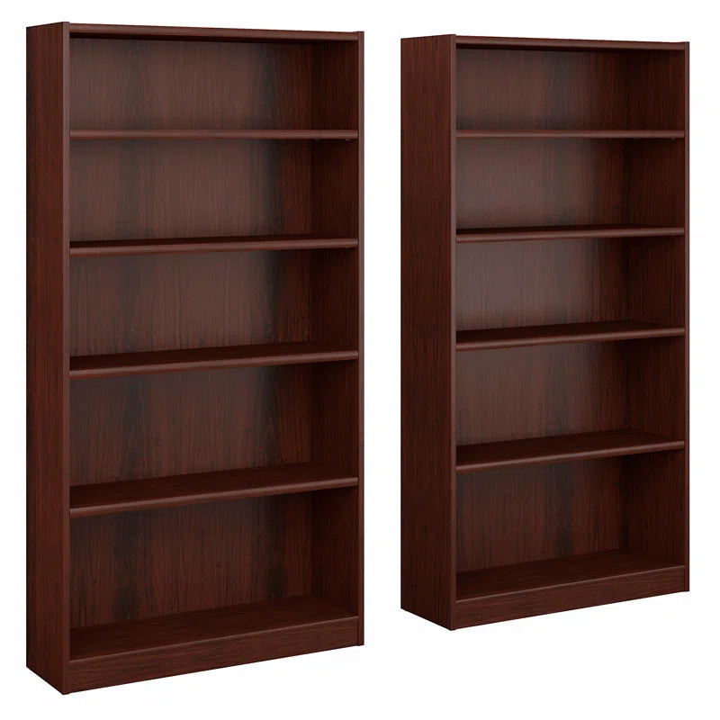 Doyno Tall 5 Shelf Bookcase - Set of 2, Storage and Display Bookshelves for Home Office and Living Room