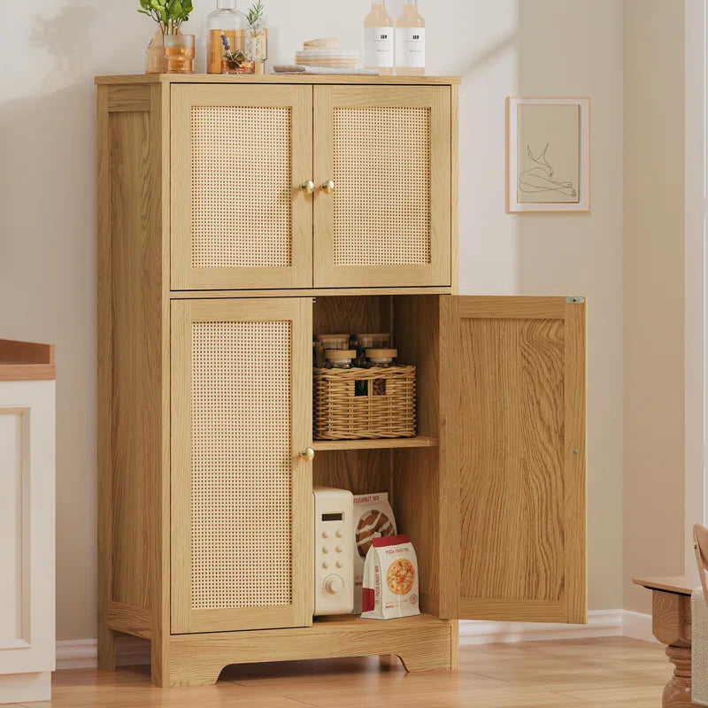 Jussiah Storage Cabinet with 4 Doors & Adjustable Shelf