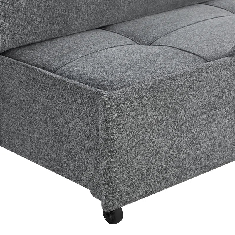 Sabrina 73" Queen Rolled Arm Tufted Back Convertible Sleeper Sofa with Cushions