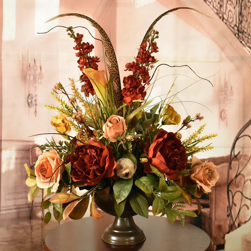 Faux Silk Mixed Assortment Arrangement in Vase