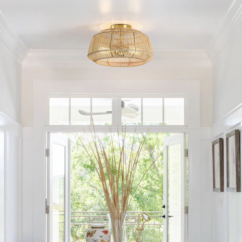 Tamil Rattan Semi Flush Mount