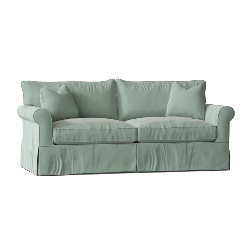 Amari 84" Rolled Arm Slipcovered Sleeper Sofa with Reversible Cushions