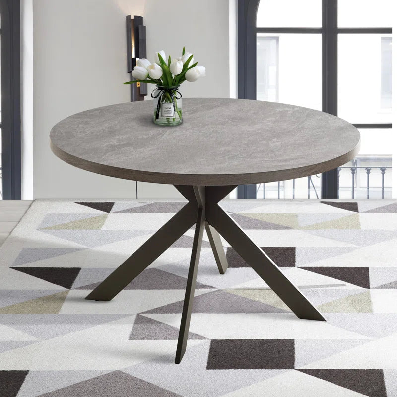 Garrell round Dining Table, Mid-Century round Kitchen Table for 4 Person, Modern Leisure Coffee Table