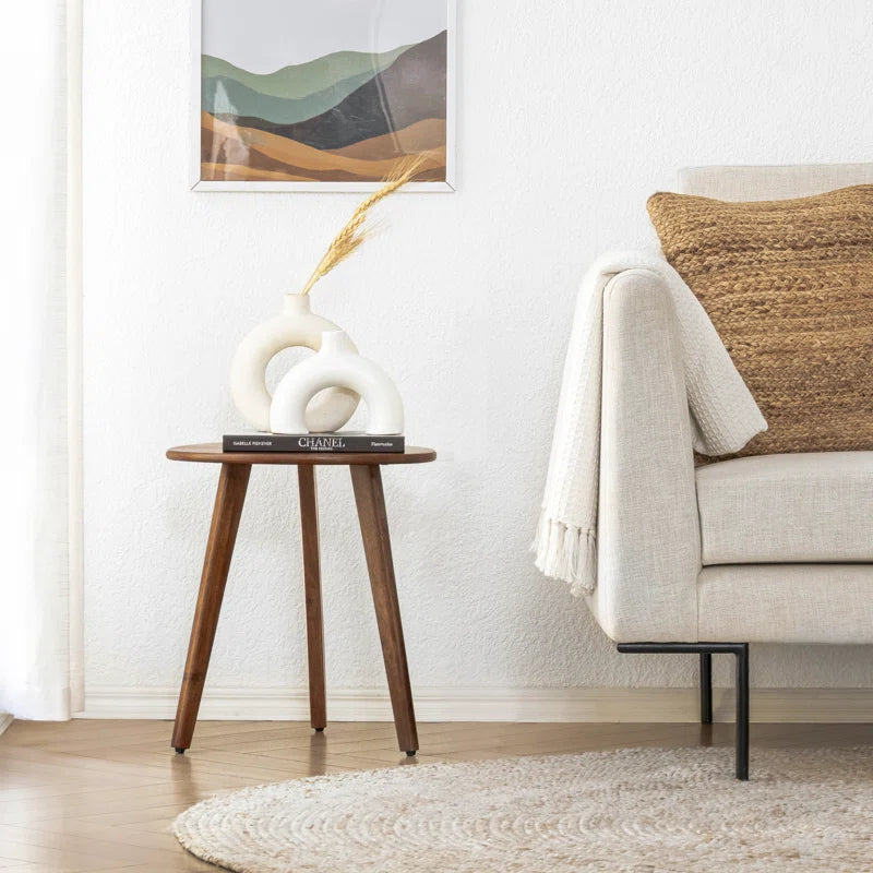 Azori Solid Wood 3 Legs End Table
