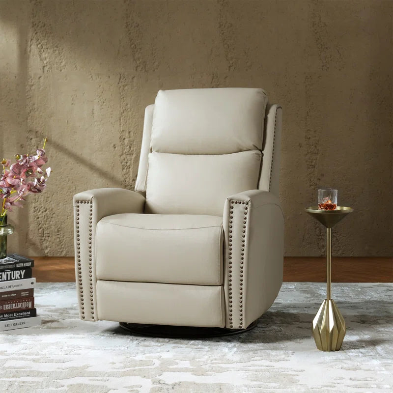 Genuine Leather Swivel Rocker Recliner