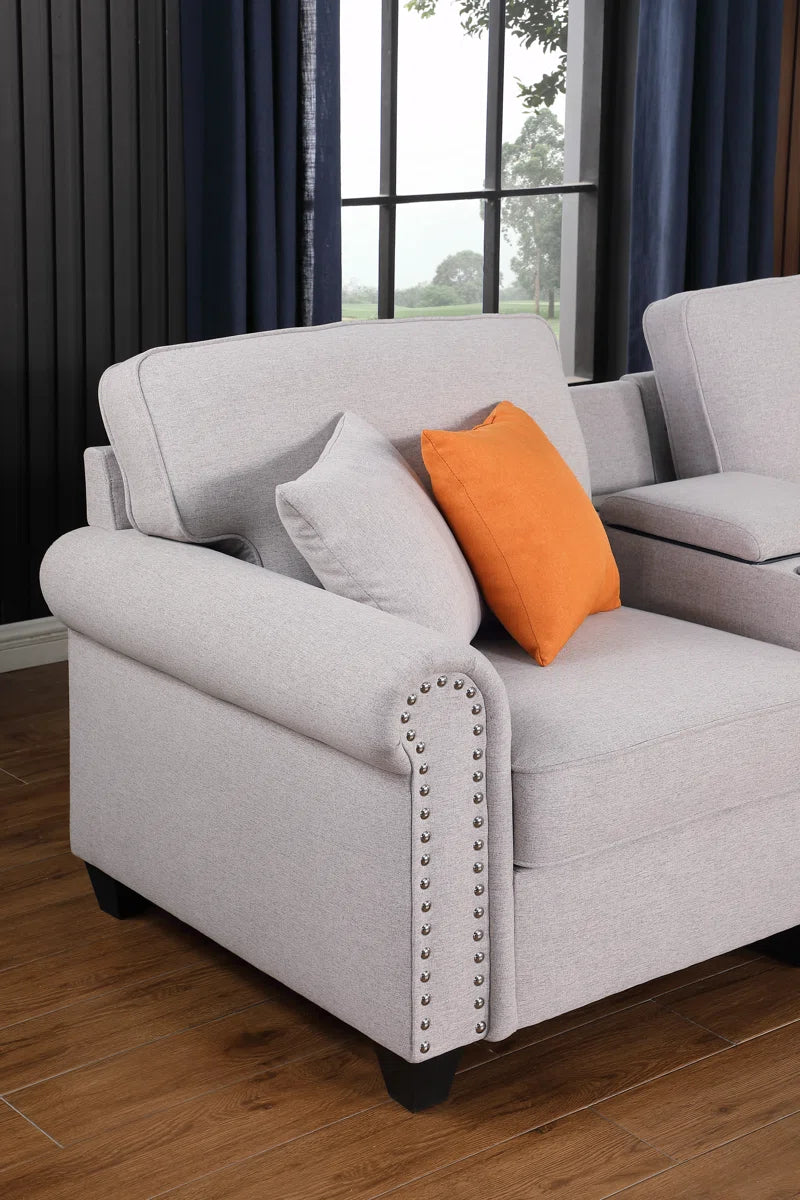 Kettner 136.35" Wide Reversible Modular Corner Sectional with Ottoman