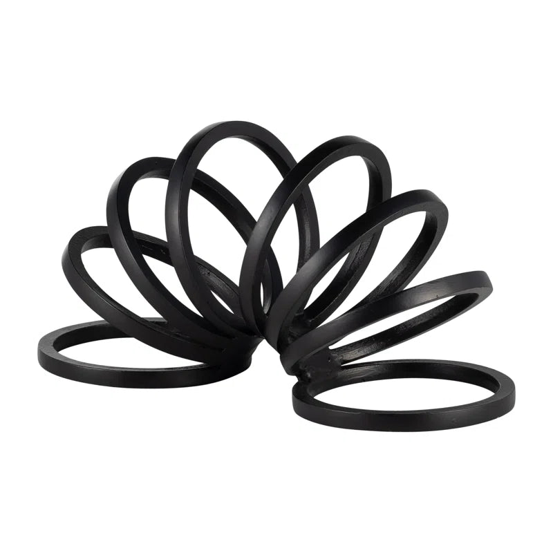 Modern Metal Slinky Ring Decorative Sculpture - 11" X 5" X 6"