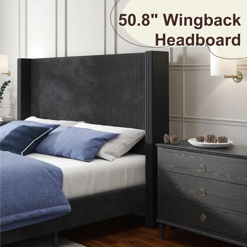 Wauseon Corduroy Upholstered Bed