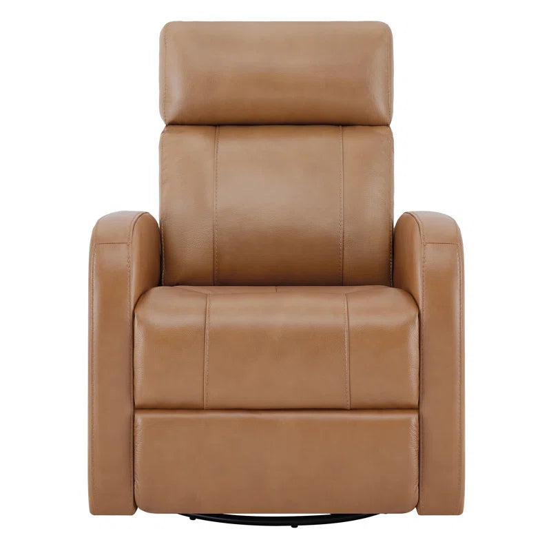 Arrianna-Fiona Genuine Leather Swivel Power Recliner