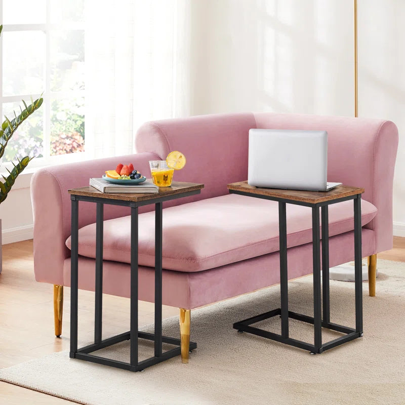 Auxter C Shaped End Table TV Tray Set