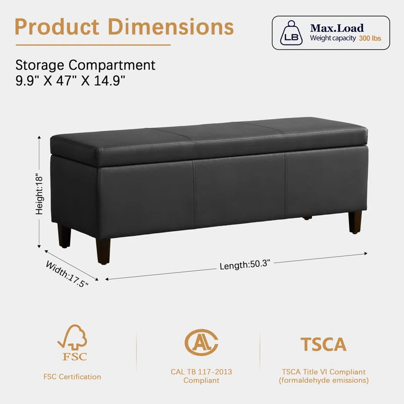 Asdrubale Faux Leather Upholstered Storage Bench