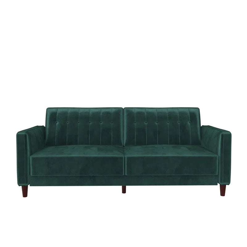 Perdue 81.5" Velvet Square Arm Convertible Sofa