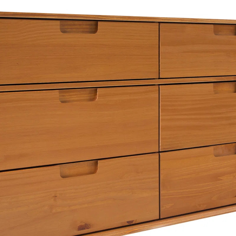 Yarber 6 Drawer Solid Wood Double Dresser