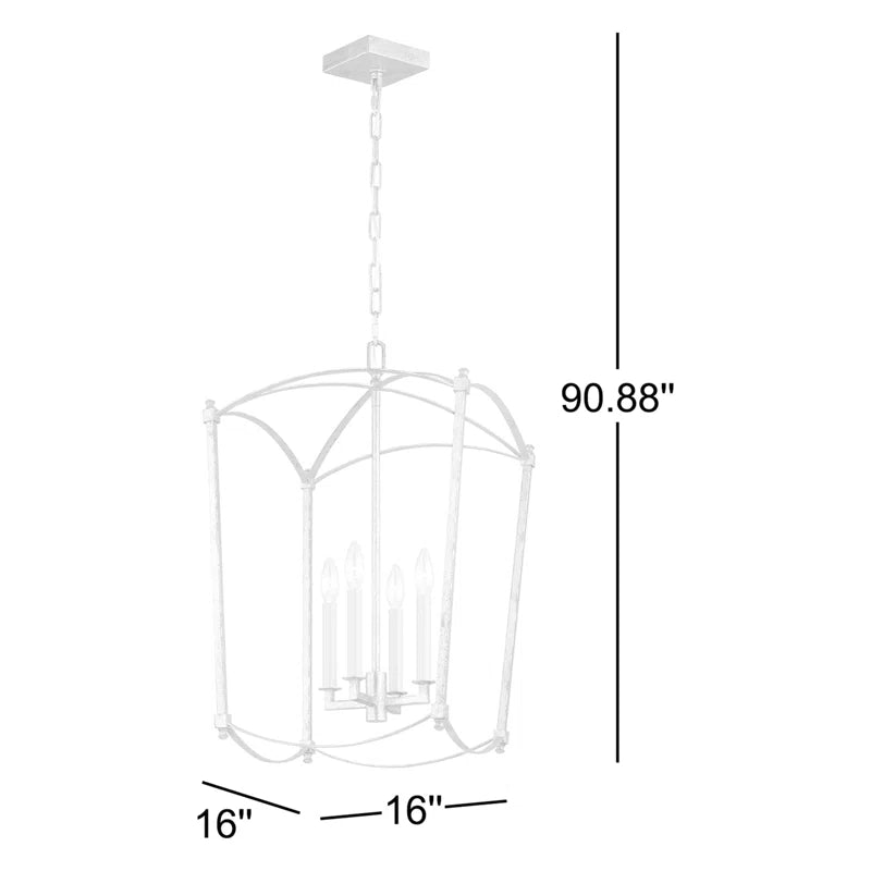 Olive 4 - Light Dimmable Lantern Geometric Chandelier