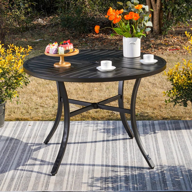 Alyah round Metal Outdoor Dining Table