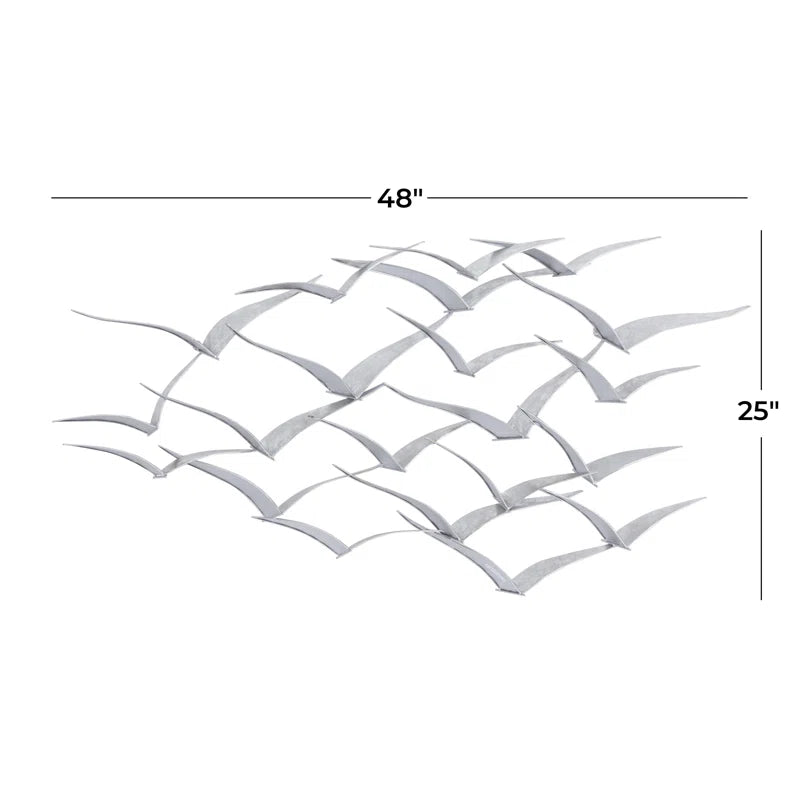 Metal Flying Flock of Bird Home Wall Decor
