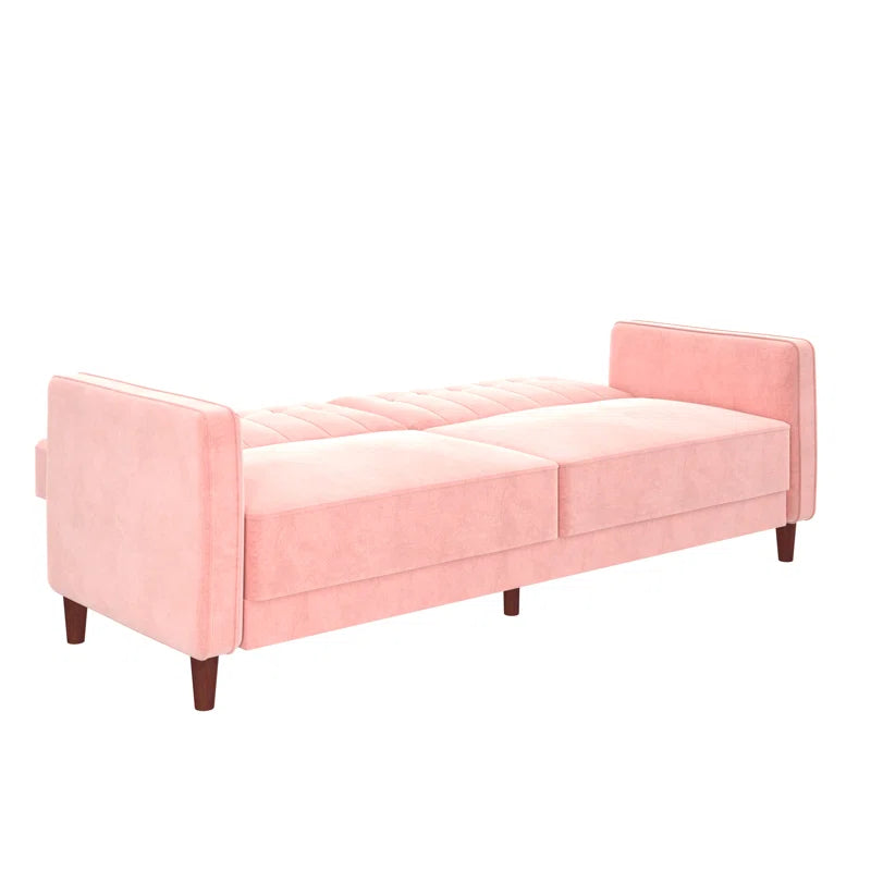 Perdue 81.5" Velvet Square Arm Convertible Sofa