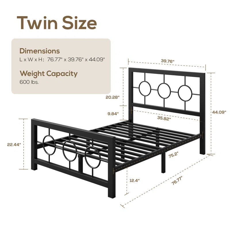Bloneva Metal Open-Frame Bed