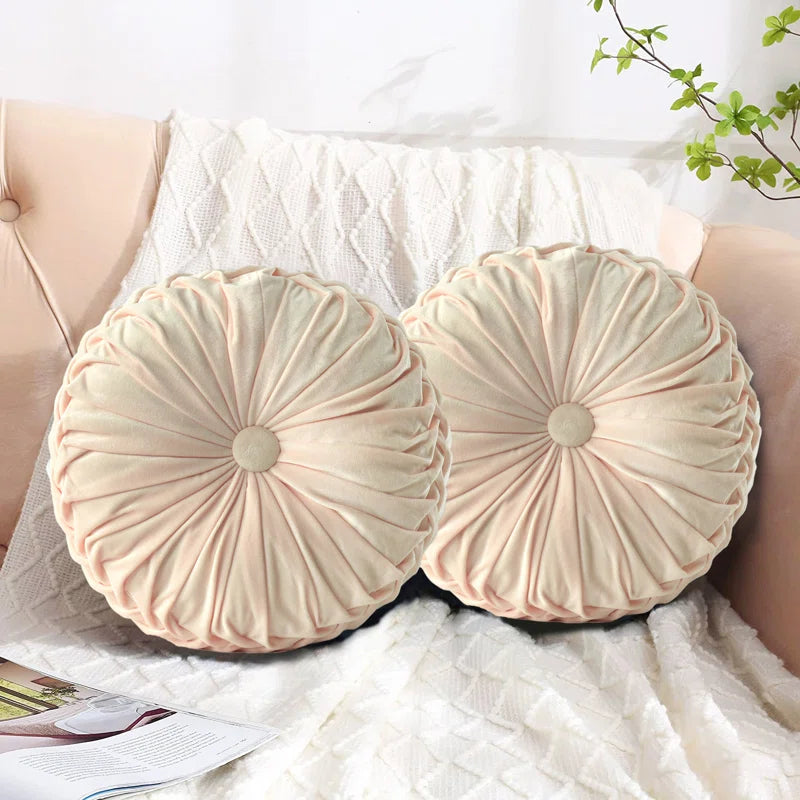 Echo Buttons Velvet Reversible Throw Pillow