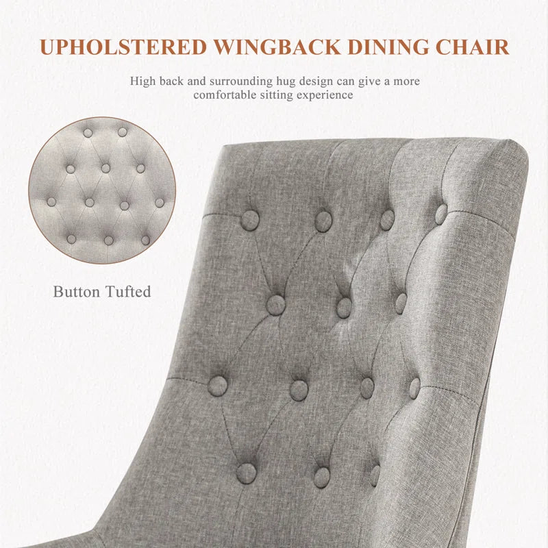 Aalbert Tufted Wing Back Parsons Upholstered Dining Chair Side Chair