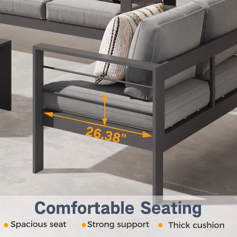 Brandtley Aluminum Patio Sofa