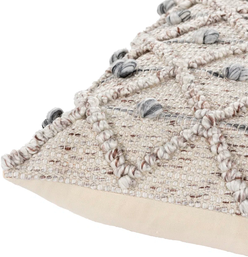 Anders Embroidered Cotton Blend Reversible Throw Pillow