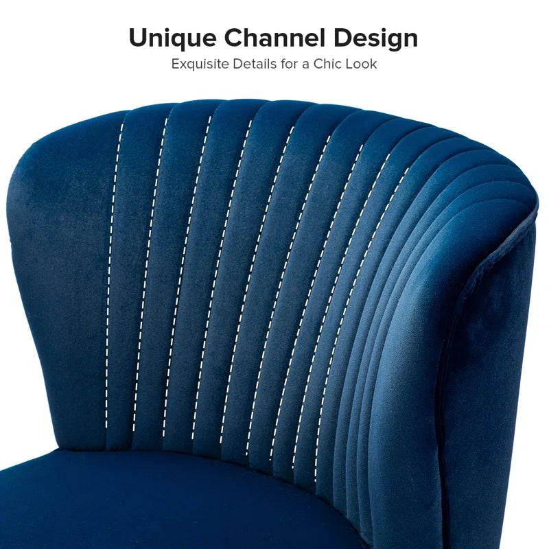 Euclid Velvet Accent Chair with Metal Legs
