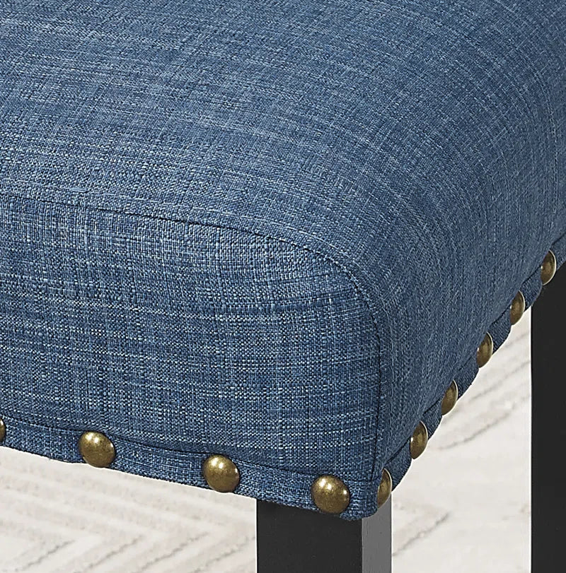 Carliana Fabric Counter Height Stools with Nailhead Trim, Set of 2