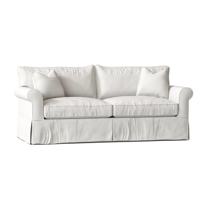 Amari 84" Rolled Arm Slipcovered Sleeper Sofa with Reversible Cushions
