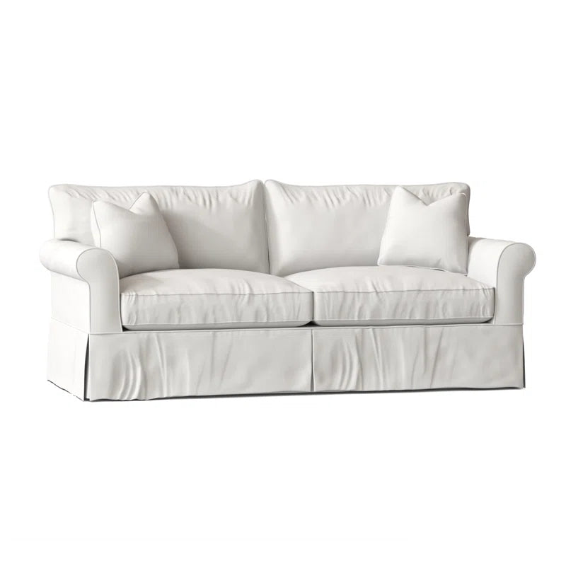Amari 84" Rolled Arm Slipcovered Sleeper Sofa with Reversible Cushions