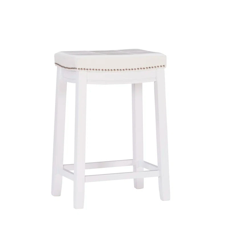 Claridge Counter & Bar Solid Wood Backless Stool with Upholstered Seat